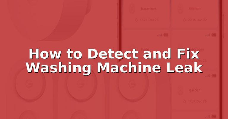 How to Detect and Fix Washing Machine Leak