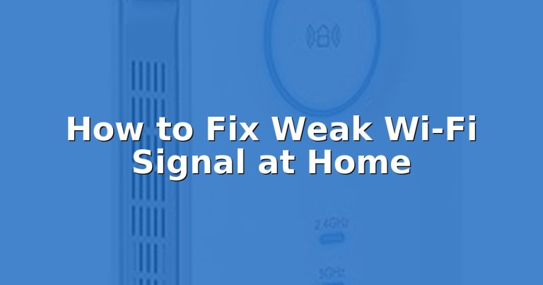 How to Fix Weak Wi-Fi Signal at Home