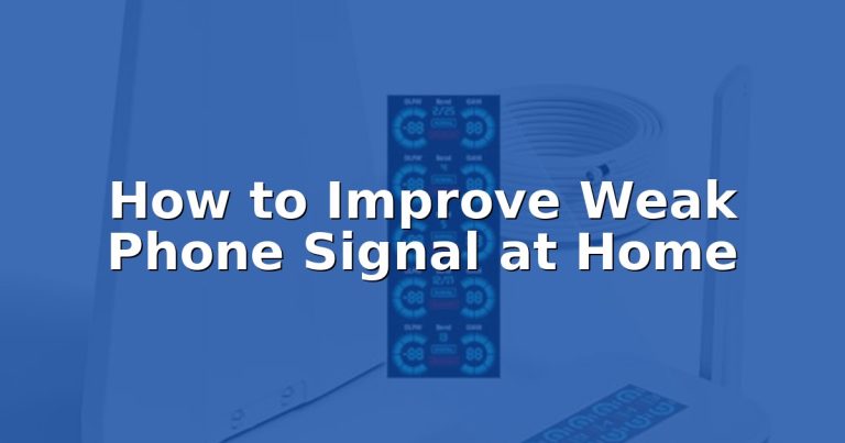 How to Improve Weak Phone Signal at Home
