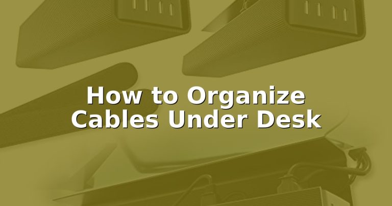 How to Organize Cables Under Desk